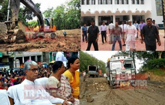 CM Manik Sarkar has time for reviewing renovation work of  ordinary Town Hall, but couldn't manage time to visit dilapidated National Highway (8)-44 in past 3 yrs which have turned into death prone zone after handed over to State PWD from BRO 